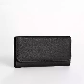 Кошелёк женский на кнопке, 18.52.59 см, чёрный