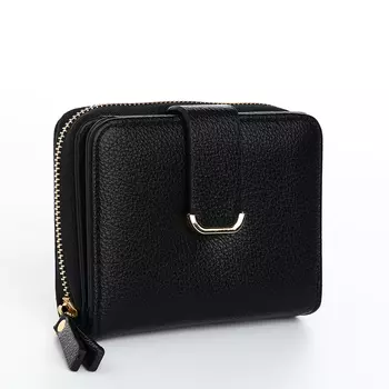 Кошелёк женский на кнопке, цвет чёрный