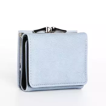 Кошелёк женский на кнопке, цвет голубой