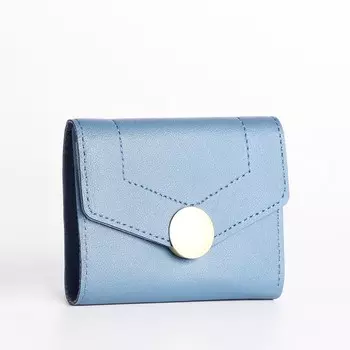 Кошелёк женский на кнопке, цвет голубой