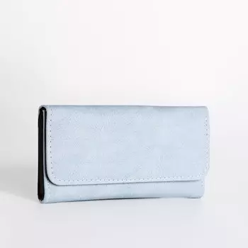 Кошелёк женский на кнопке, 18.52.59 см, голубой