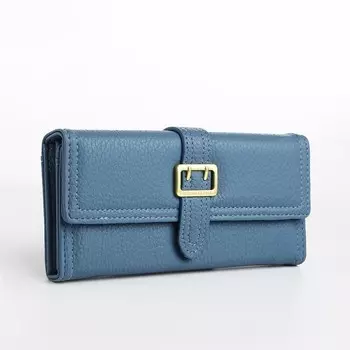 Кошелёк женский на кнопке, 19.53.59.5 см, голубой