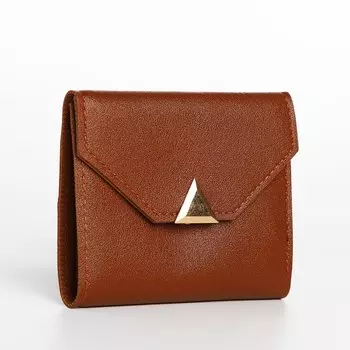 Кошелёк женский на кнопке, цвет коричневый