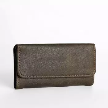 Кошелёк женский на кнопке, 18.52.59 см, коричневый