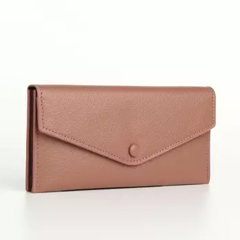 Кошелёк женский на кнопке, цвет коричневый