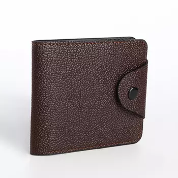 Портмоне мужское на кнопке, цвет коричневый