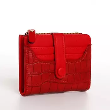 Кошелёк женский на кнопке, цвет красный