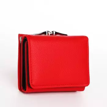 Кошелёк женский на кнопке, цвет красный
