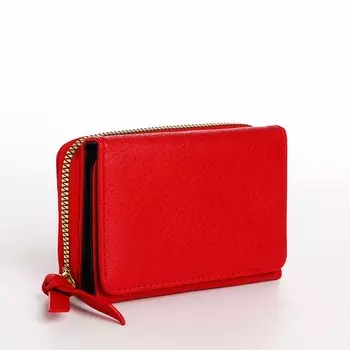 Кошелёк женский на кнопке, цвет красный