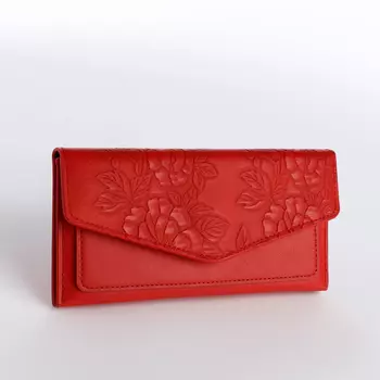 Кошелёк женский на кнопке, цвет красный