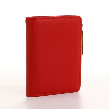 Кошелёк женский на кнопке, 11.529 см, однотонный, красный