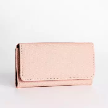 Кошелёк женский на кнопке, цвет пудровый
