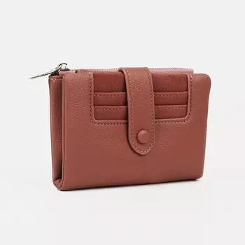 Кошелёк женский на кнопке, цвет пудровый