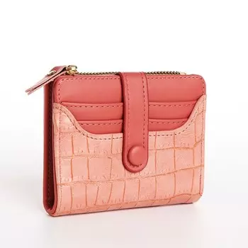 Кошелёк женский на кнопке, цвет розовый