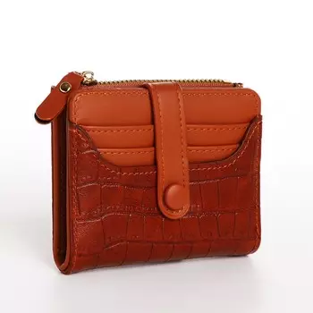 Кошелёк женский на кнопке, цвет рыжий