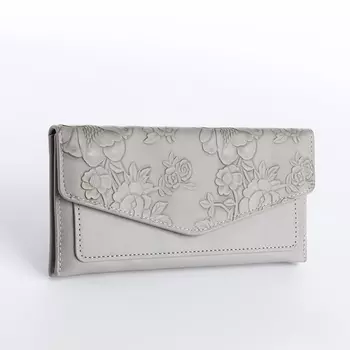 Кошелёк женский на кнопке, цвет серый