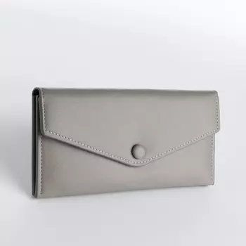 Кошелёк женский на кнопке, цвет серый