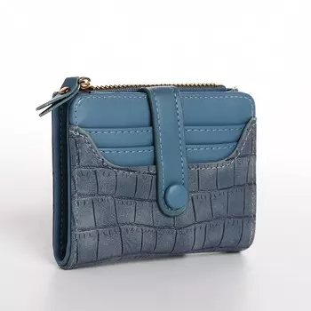 Кошелёк женский на кнопке, цвет синий