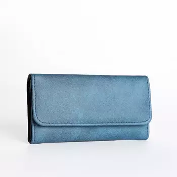 Кошелёк женский на кнопке, 18.52.59 см, синий