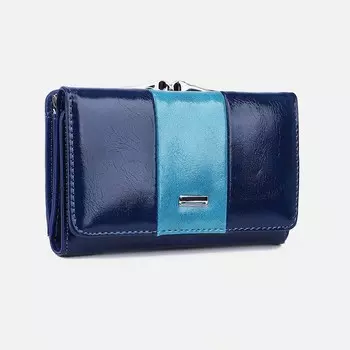 Кошелёк женский на кнопке, цвет синий