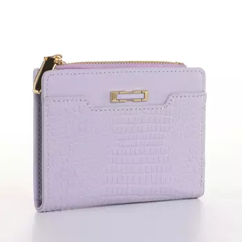Кошелёк женский на кнопке, 12.529 см, однотонный, комбинированный, светло-сиреневый