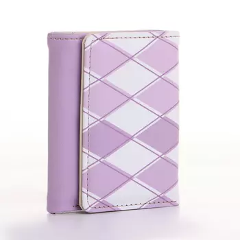 Кошелёк женский на кнопке, 10.52.58.5 см, с принтом, сиреневый/белый