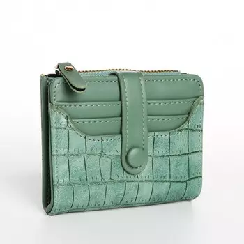Кошелёк женский на кнопке, цвет зелёный