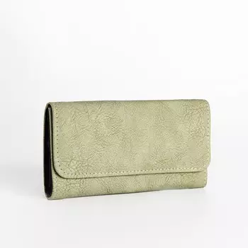 Кошелёк женский на кнопке, 18.52.59 см, зелёный