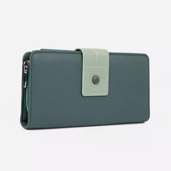 Кошелёк женский на кнопке, цвет зелёный
