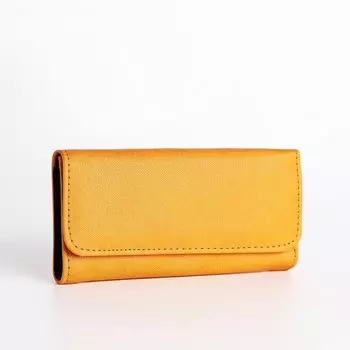 Кошелёк женский на кнопке, 18.52.59 см, жёлтый