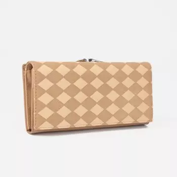 Кошелёк женский на магнитах, цвет бежевый