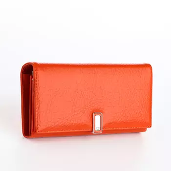 Кошелёк женский на магнитах с фермуаром, цвет рыжий