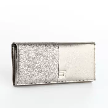 Кошелёк женский на магнитах, цвет серебряный