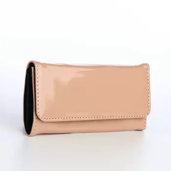 Кошелёк женский на магните, 19.52.59 см, лаковый, бежевый