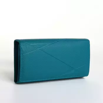 Кошелёк женский на магните, цвет бирюзовый
