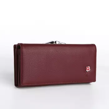 Кошелёк женский на магните, цвет бордовый