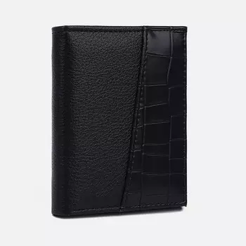 Кошелёк женский на магните, цвет чёрный