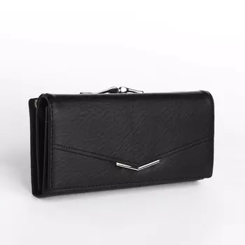 Кошелёк женский на магните, цвет чёрный