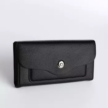 Кошелёк женский на магните, цвет чёрный