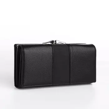 Кошелёк женский на магните, цвет чёрный