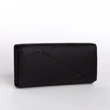 Кошелёк женский на магните, цвет чёрный