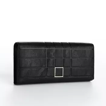 Кошелёк женский на магните с фермуаром, цвет чёрный