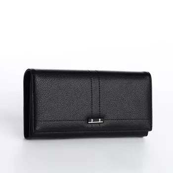 Кошелёк женский на магните, цвет чёрный