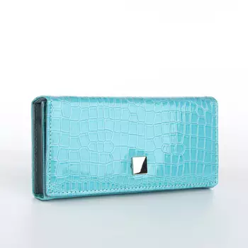 Кошелёк женский на магните, цвет голубой