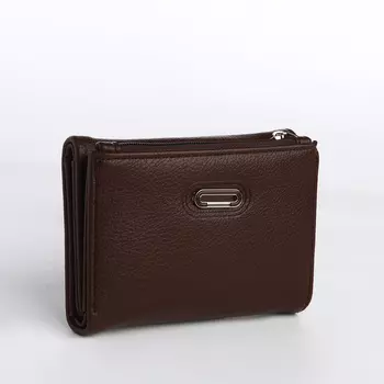 Кошелёк женский на магните, цвет коричневый