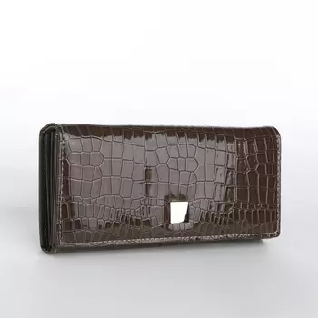 Кошелёк женский на магните, цвет коричневый