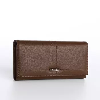 Кошелёк женский на магните, цвет коричневый