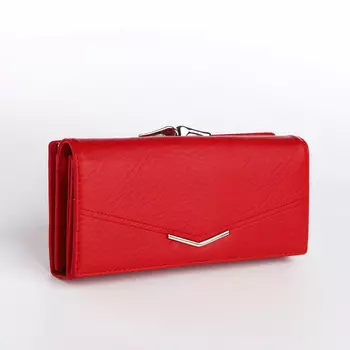 Кошелёк женский на магните, цвет красный
