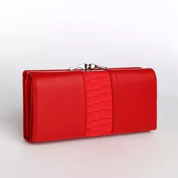 Кошелёк женский на магните, цвет красный