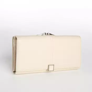 Кошелёк женский на магните, цвет молочный